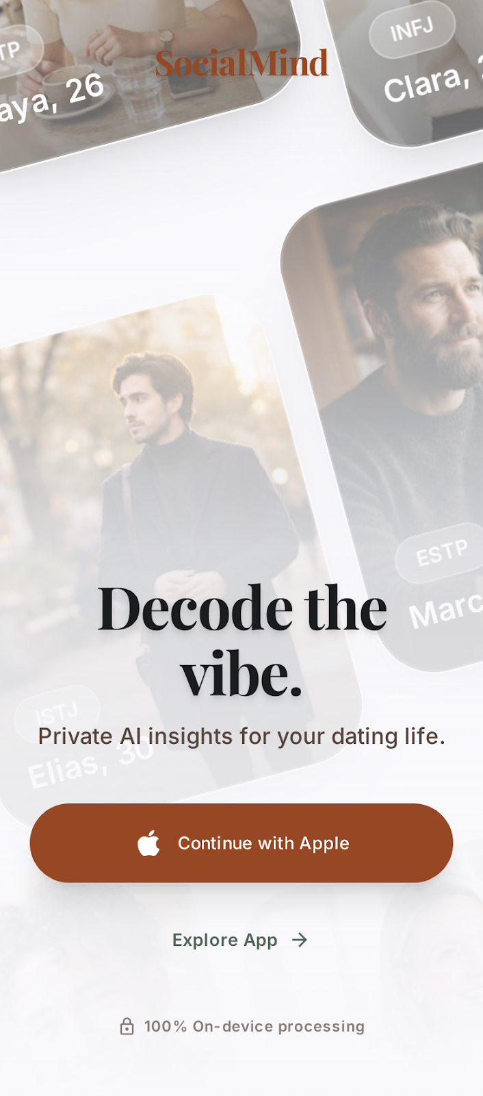 Welcome onboarding screen